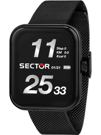 SECTOR S03 Pro Light Smartwatch Black Stainless Steel Bracelet-