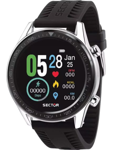 SECTOR S-02 Smartwatch Black Silicone Strap-