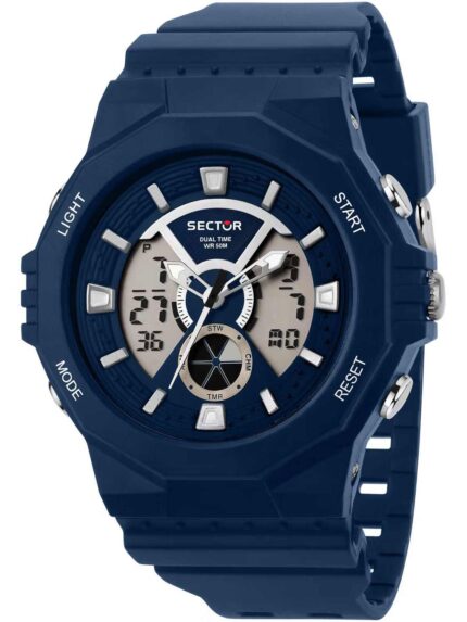 SECTOR EX-41 Dual Time Chronograph Blue Synthetic Strap- Μπλε