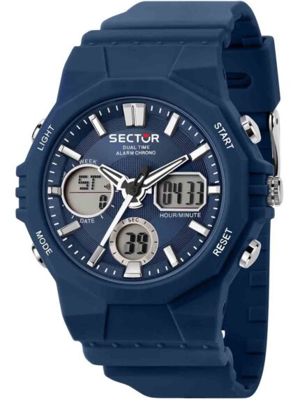 SECTOR EX-40 Dual Time Chronograph Blue Synthetic Strap- Μπλε