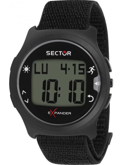 SECTOR EXPANDER-21K Dual Time Chronograph Black Fabric Strap-