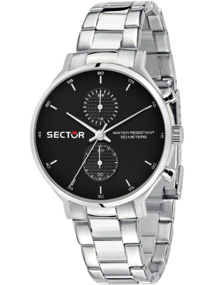 SECTOR 370 Chronograph Silver Stainless Steel Bracelet- Μαύρο