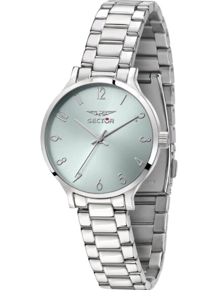 SECTOR 370 Silver Stainless Steel Bracelet- Τυρκουάζ