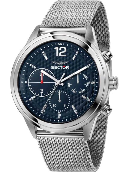 SECTOR 670 Silver Stainless Steel Bracelet- Μπλε