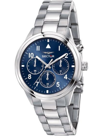 SECTOR 670 Chronograph Silver Stainless Steel Bracelet- Μπλε