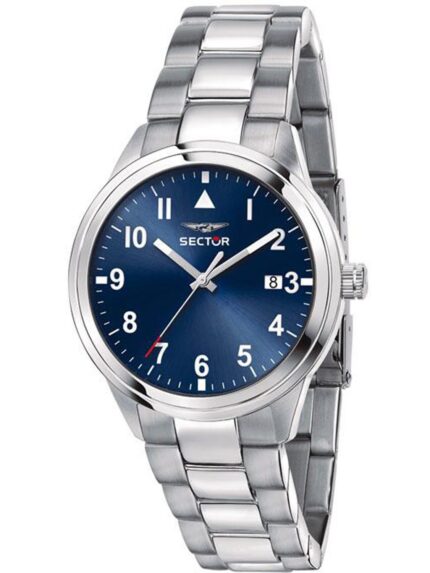 SECTOR 670 Silver Stainless Steel Bracelet- Μπλε