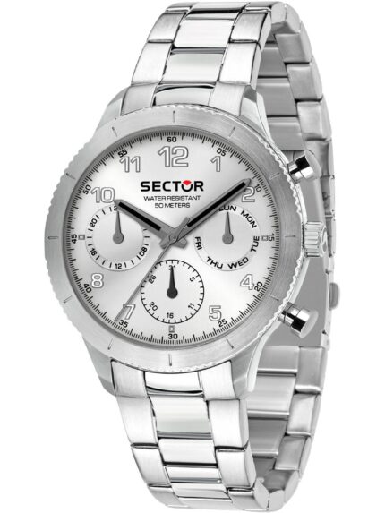 SECTOR 270 Silver Stainless Steel Bracelet- Ασημί