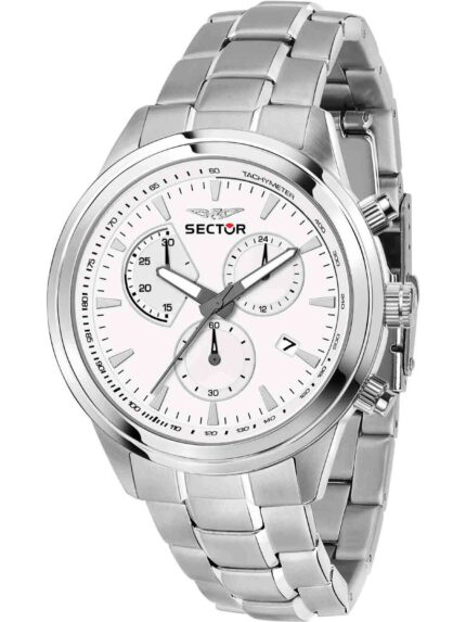 SECTOR 670 Chronograph Silver Stainless Steel Bracelet- Λευκό
