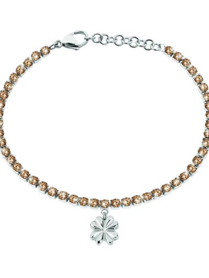 Βραχιόλι από ατσάλι με πορτοκαλί κρύσταλλα του οίκου SECTOR-